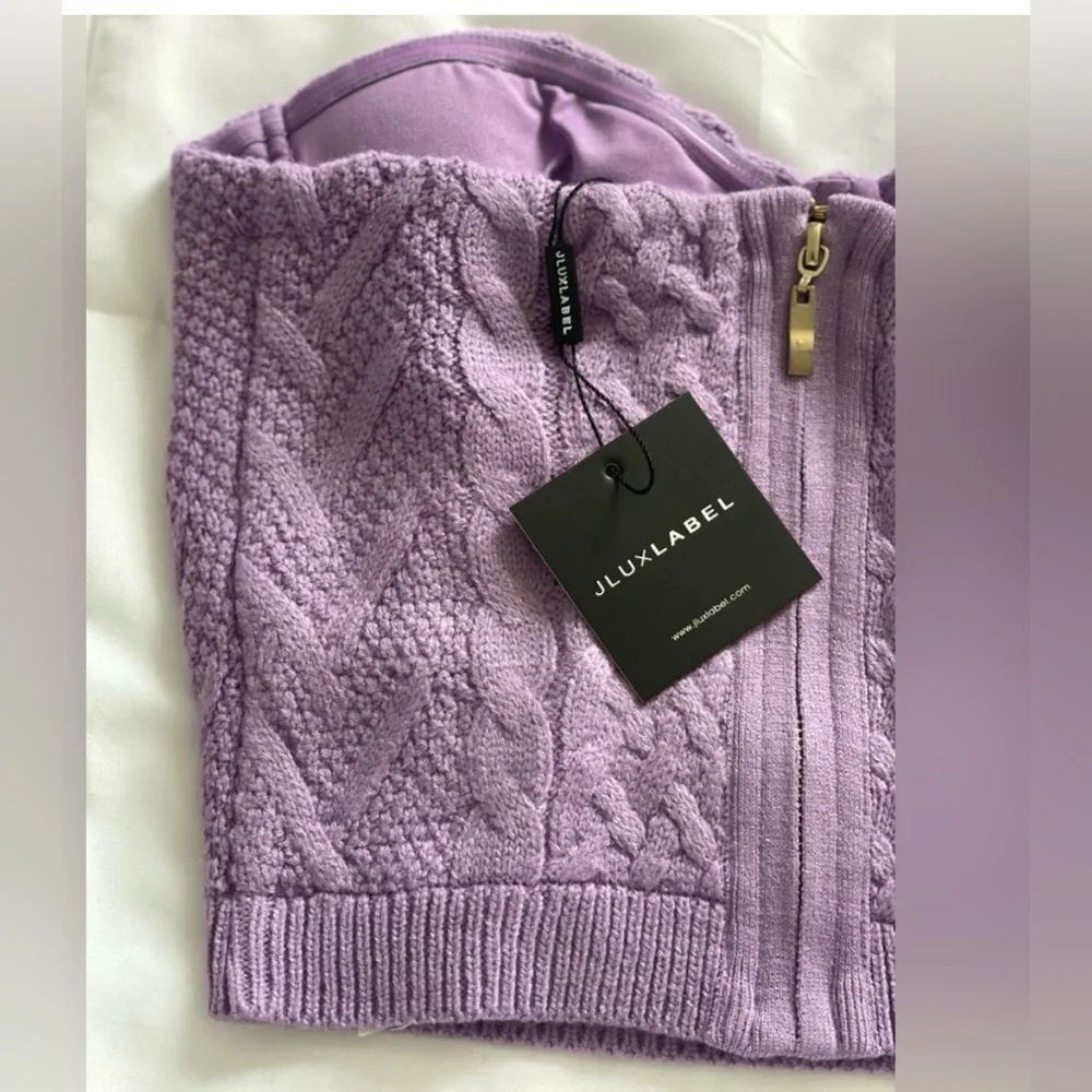Brand new with tags JLUXLABEL Lavender knit pants + corset top - Picture 8 of 12